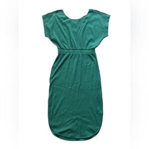 Anthropologie X Daily Practice Dolman Sleeve Midi Dress Medium Green Stretch